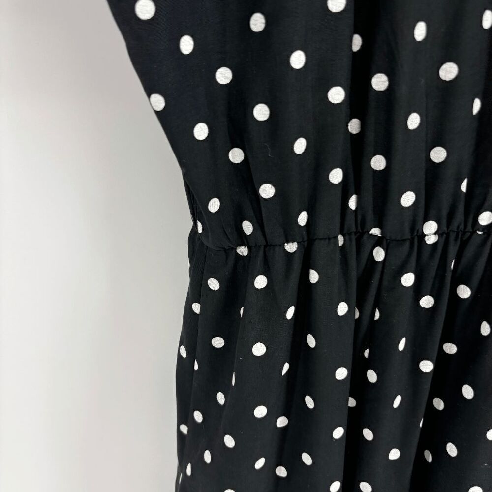 My Michelle Maxi Womens Black White Vtg Polka Dot Short Sleeve button Dress 6p - Picture 6 of 6